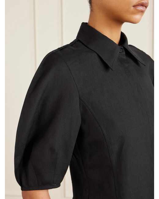 Gabriela Hearst Black Sansi Linen Shirt