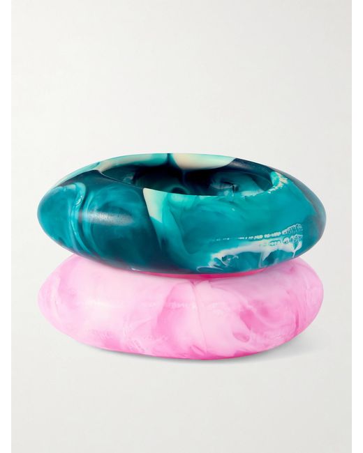 Dinosaur Designs Pink Rock Medium Set Of Two Resin Bangles