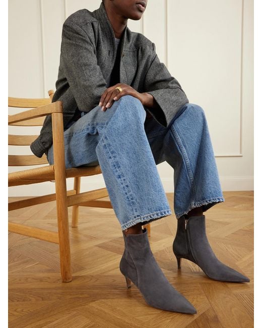 Gianvito Rossi Brown Levy 55 Suede Ankle Boots