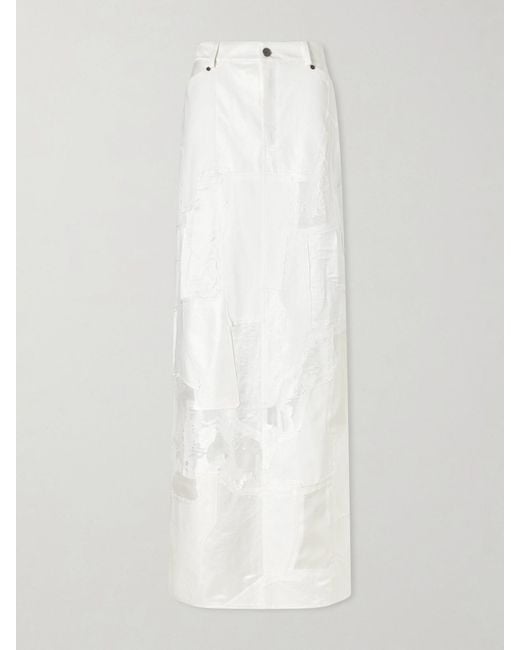 Ralph Lauren White Natallia Cotton Maxi Skirt
