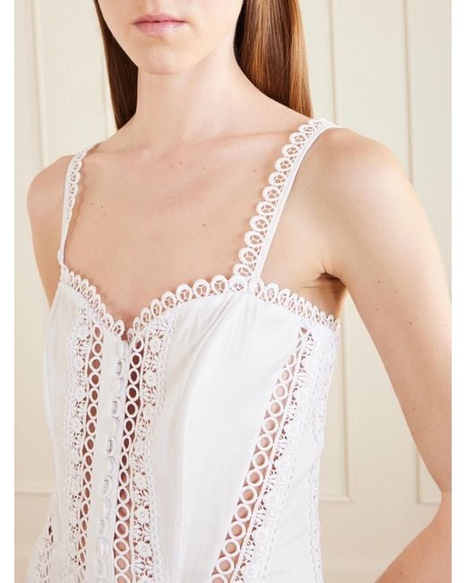 Charo Ruiz White Dafelle Cotton-Blend Maxi Dress