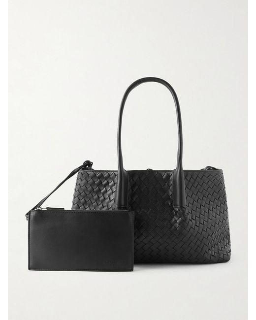 Bottega Veneta Black Pinacoteca Small Intrecciato Leather Tote