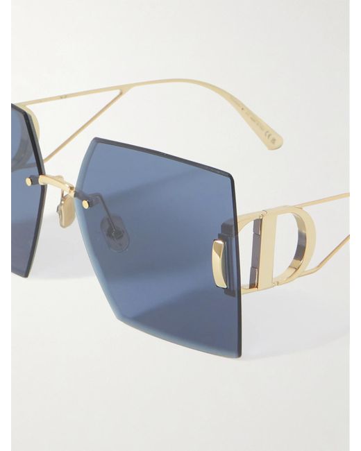 Dior Blue 30Montaigne S7U Square-Frame-Tone Sunglasses