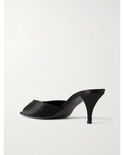 Saint Laurent Natural Jerry 60 Embellished Satin Mules
