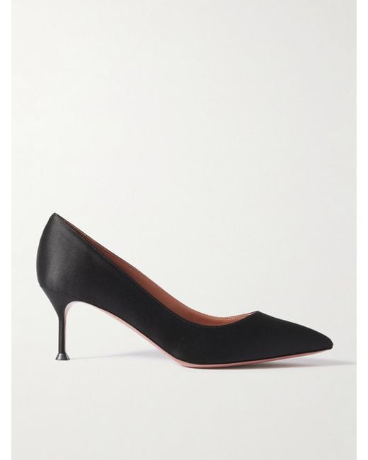 Aquazzura Black Purist 65 Satin Point-Toe Pumps
