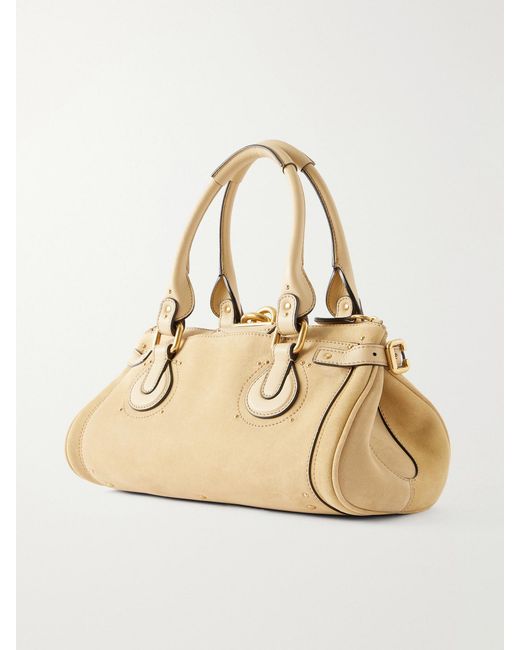Chloé Natural Paddington Suede Shoulder Bag