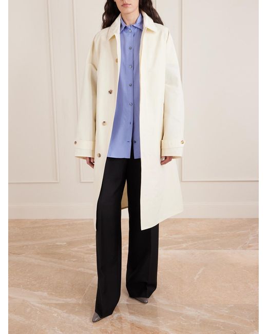 Calvin Klein Blue Frances Silk-Satin Shirt