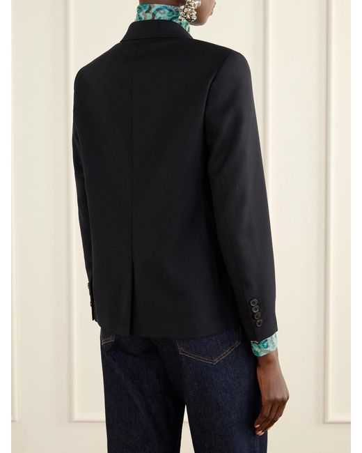 Dries Van Noten Black Wool-Crepe Blazer