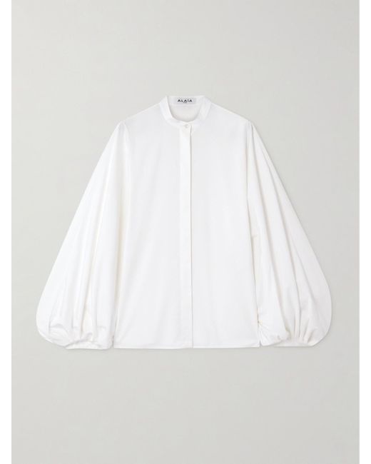 Alaïa White Bluse Aus Baumwollpopeline