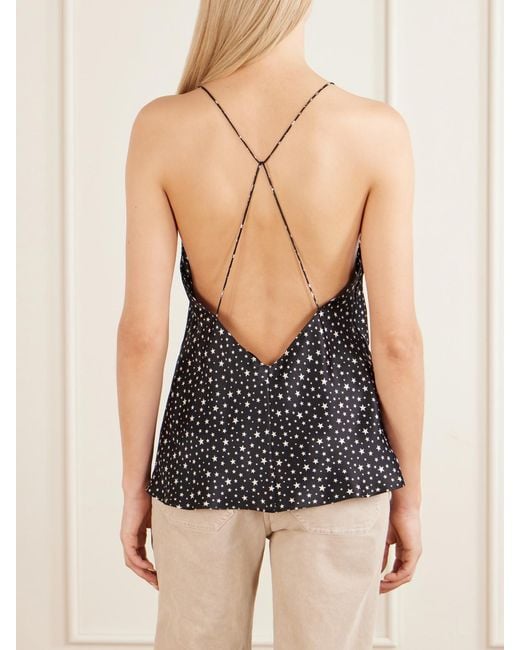 Nili Lotan Black Emile Printed Silk Camisole