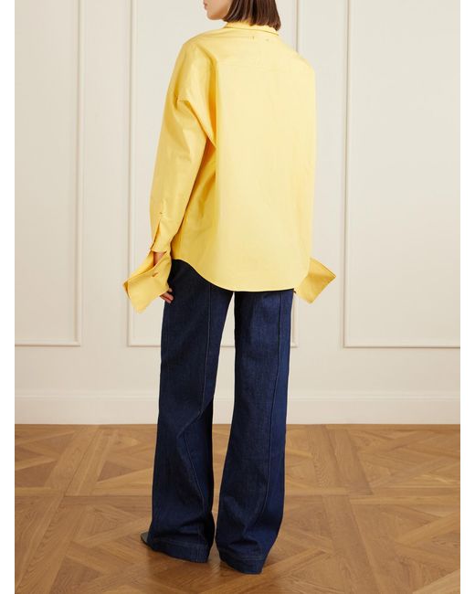 OSSOU Yellow Wren Cotton-Poplin Shirt