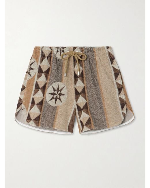 Loewe Natural Paula's Ibiza Shorts Aus Frottee Aus Einer Baumwollmischung Mit Jacquard-Muster