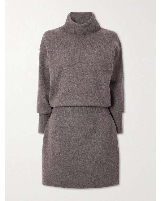 Mini-Robe À Col Roulé En Laine Mérinos Et Cachemire Mélangés Cassidy Veronica Beard en coloris Gray