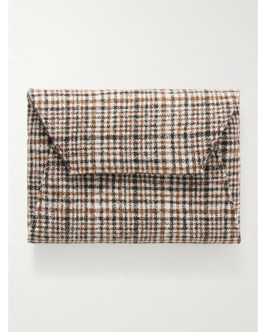 Brunello Cucinelli Brown Checked Wool Clutch