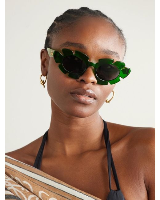 Lunettes De Soleil Œil-De-Chat En Acétate X Paula's Ibiza Loewe en coloris Green