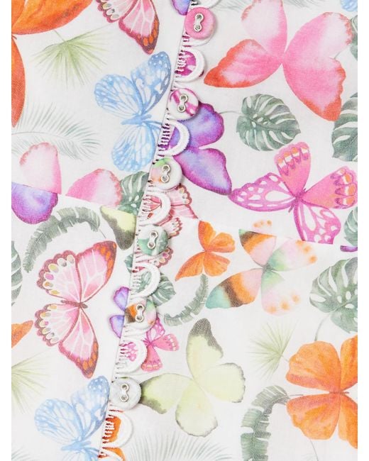 Charo Ruiz White Melia Tiered Printed Cotton-Blend Voile Maxi Dress