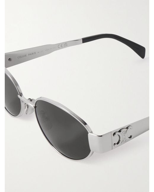 Lunettes De Soleil Ovales En Métal Et En Acétate Céline en coloris Metallic