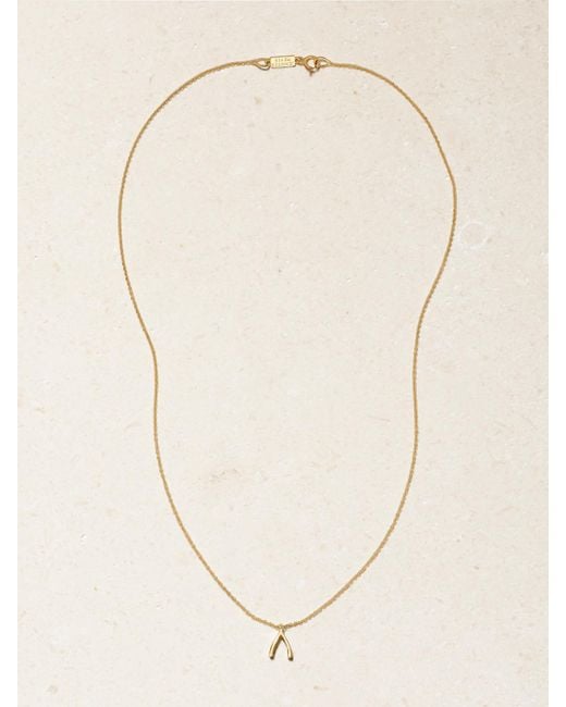 Jennifer Meyer Natural Mini Wishbone 18-Karat Necklace