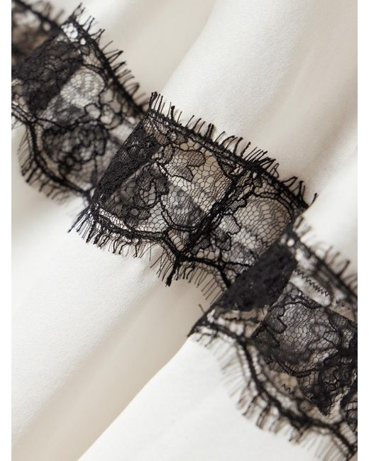 Kiki de Montparnasse Natural Lace-Trimmed Silk-Charmeuse Camisole