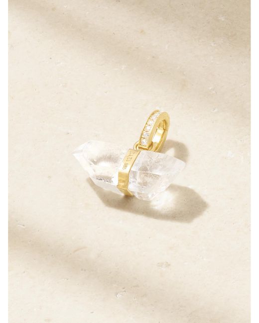 JIA JIA Natural 14-Karat, Quartz And Diamond Pendant