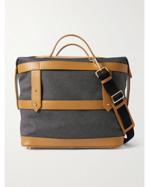Paravel Blue Vegan Leather-Trimmed Cotton-Canvas Weekend Bag