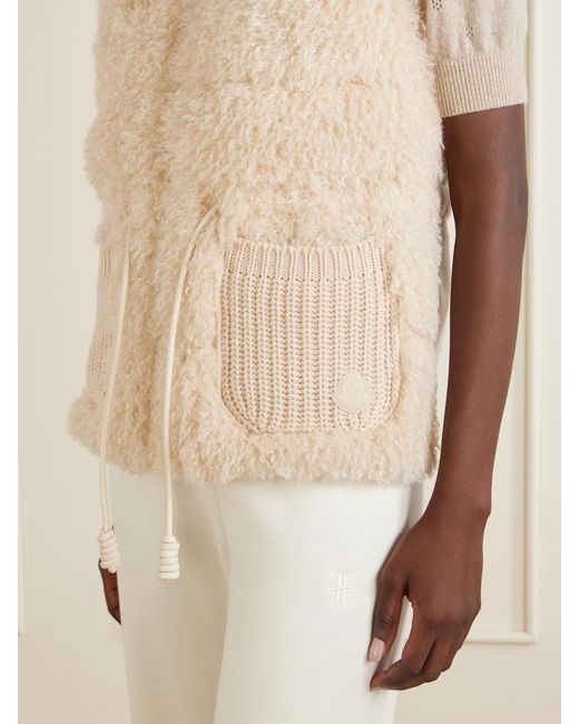 Moncler Natural Teddy Wool And Cashmere-Blend Plush Down Vest