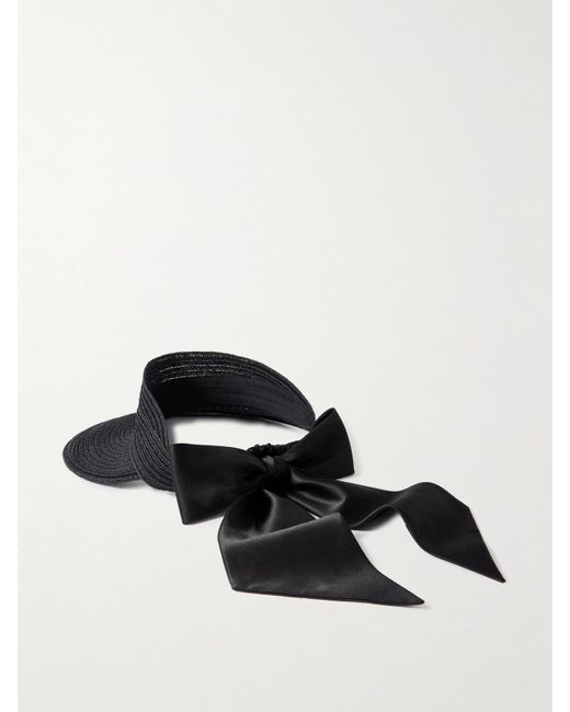 Eugenia Kim Black Ricky Grosgrain-Trimmed Hemp-Blend Visor