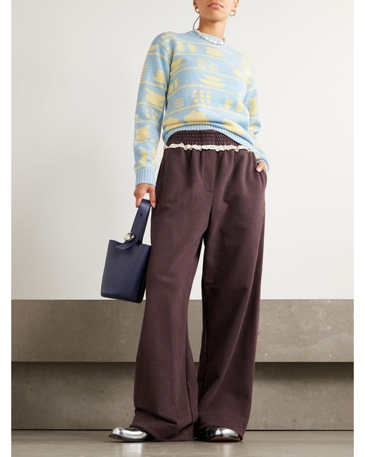 J.W. Anderson Blue Crockery Intarsia-Knit Wool Sweater