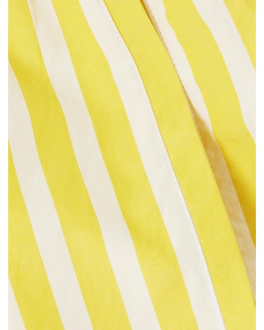 Suzie Kondi Metallic Banker Striped Cotton-Poplin Shorts