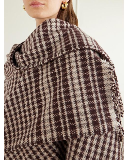James Purdey & Sons Red Sheperd's Checked Wool Poncho