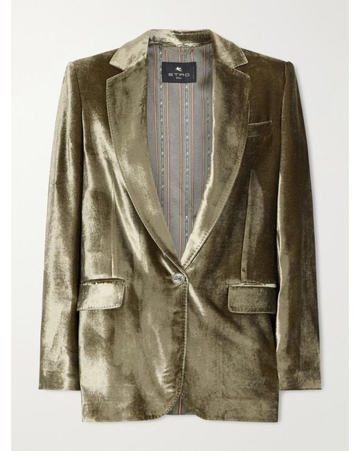 Etro Green Velvet Blazer