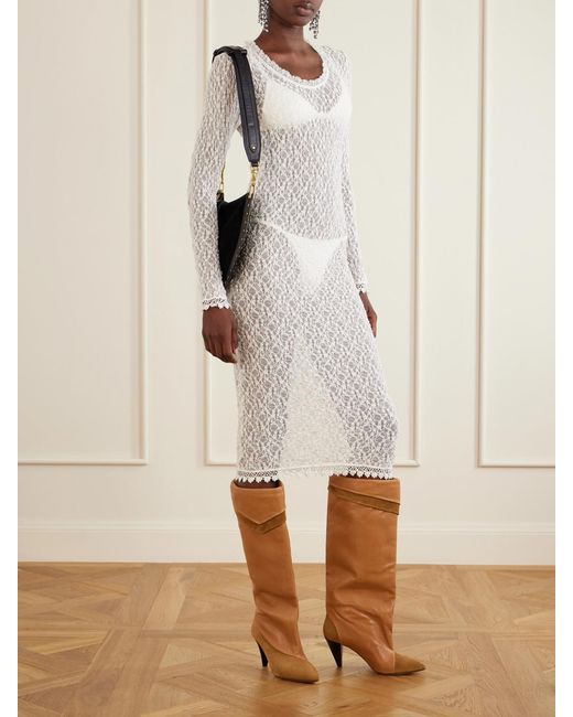 Isabel Marant White Belsane Lace Midi Dress