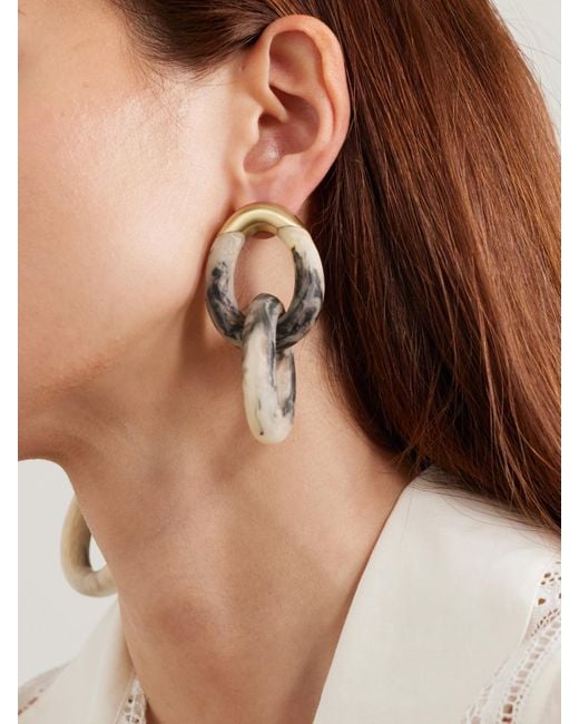 Dinosaur Designs Natural Rock Large-Tone Resin Earrings