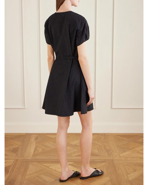 Loewe Black Paula's Ibiza Anagram Embroidered Belted Cotton-Blend Midi Dress