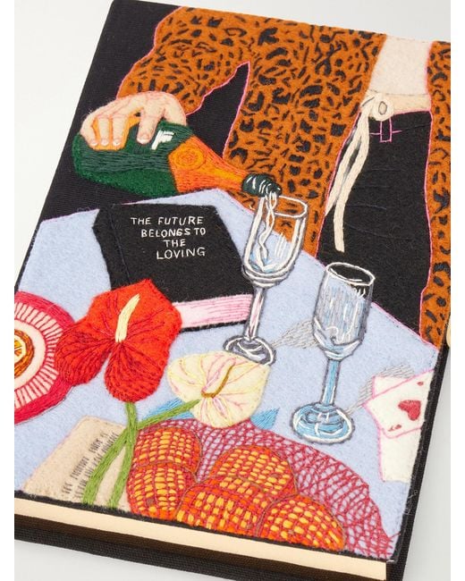 Olympia Le-Tan Multicolor The Loving Embroidered Canvas Clutch