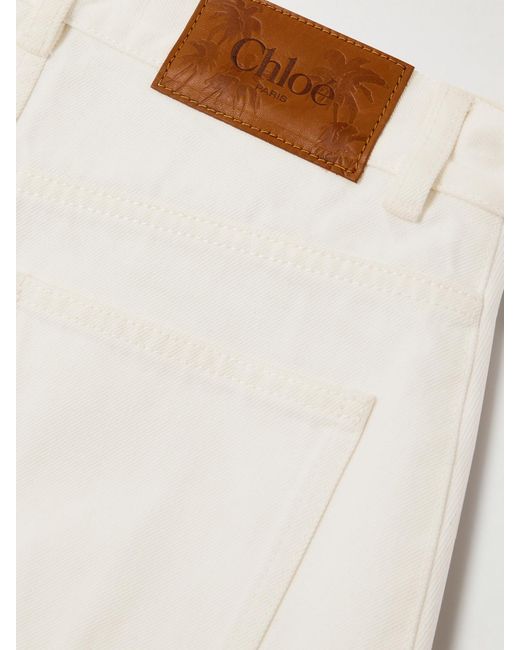 Chloé White Cut-Off Denim Shorts