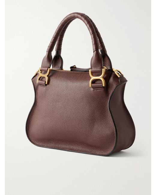 Chloé Brown Marcie Medium Textured-Leather Tote
