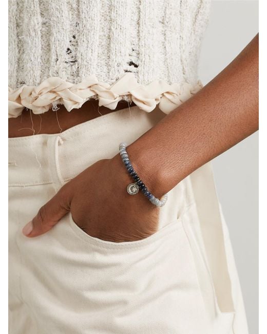 Sydney Evan White Small Moon And Star 14-Karat, Opal And Diamond Bracelet