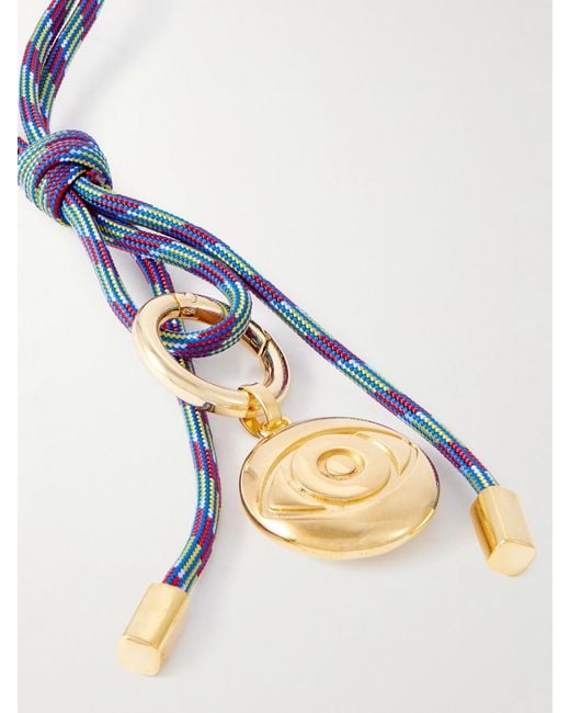 Joolz by Martha Calvo Blue Evil Eye-Plated Striped Cord Bag Charm