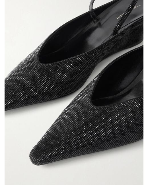 Escarpins Compensés En Cuir À Cristaux Tory Burch en coloris White