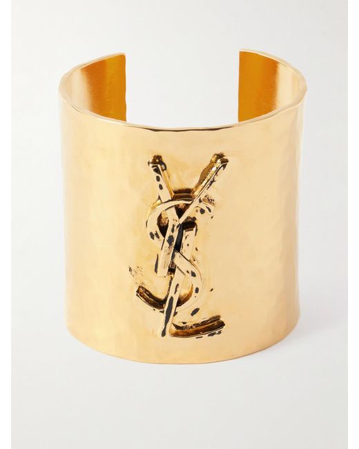 Saint Laurent Metallic Cassandre-Tone Cuff
