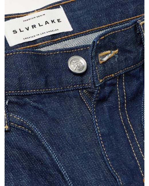 SLVRLAKE Denim Blue Mica Belted Low-Rise Wide-Leg Jeans