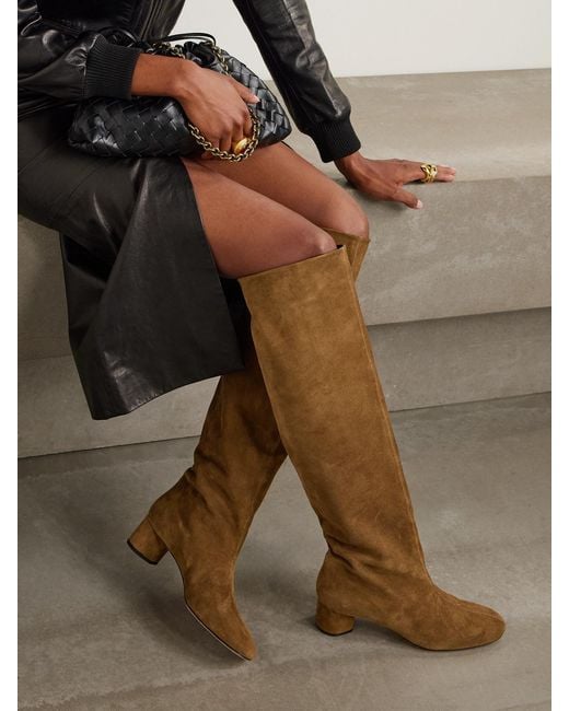 Aeyde Brown Willa Suede Over-The-Knee Boots