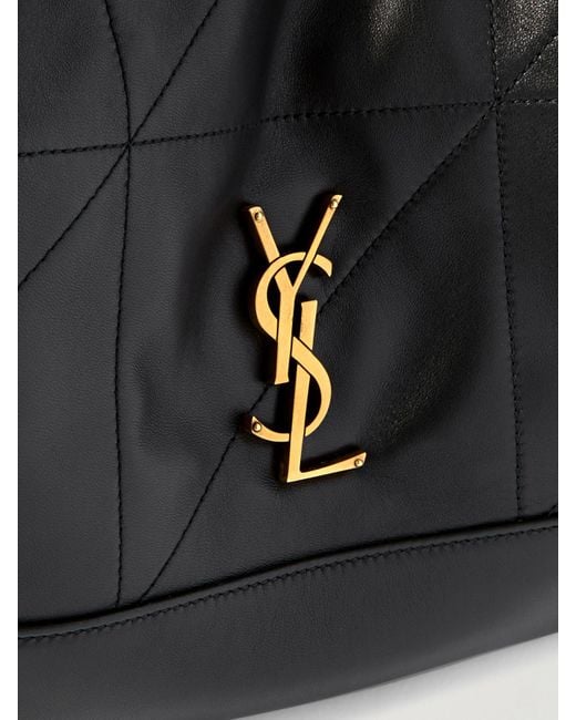 Saint Laurent Black Jamie Shopping Mittelgroße Schultertasche Aus Gestepptem Leder