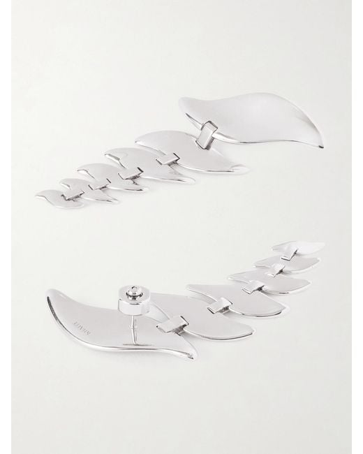 Khaite White Leaf-Tone Earrings