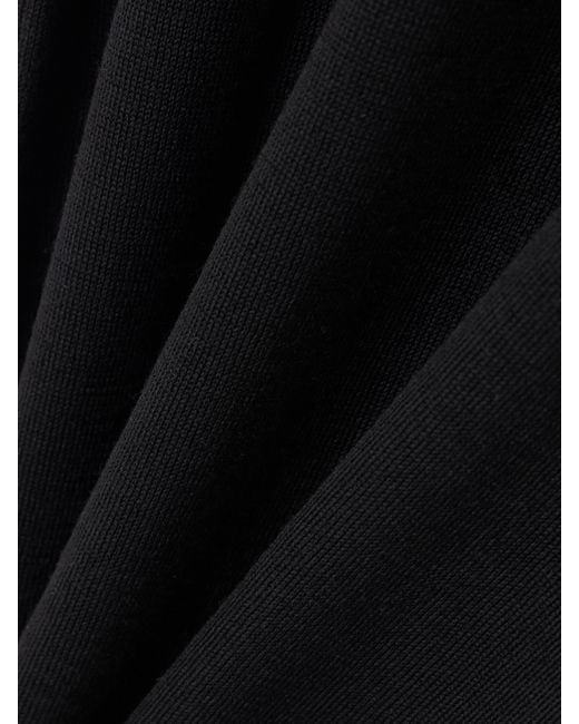Saint Laurent Black Open-Back Wool Maxi Dress
