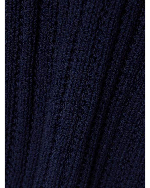 The Elder Statesman Blue Reef Open-Knit Cotton Maxi Skirt