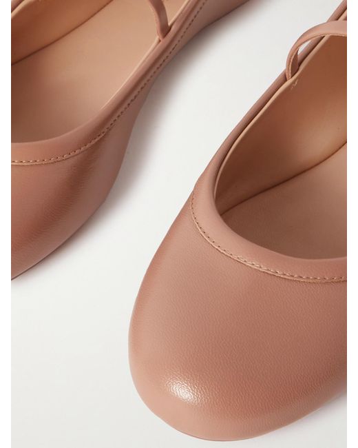 Gianvito Rossi Carla Leather Mary Jane Ballet Flats in Pink | Lyst UK
