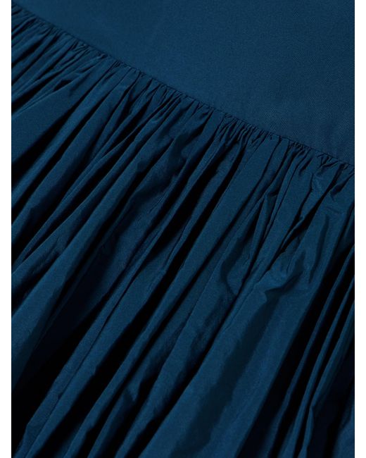 Molly Goddard Blue Lettice Gathered Taffeta Midi Dress