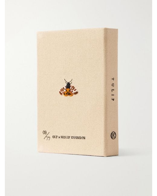 Olympia Le-Tan White Tulip Embroidered Canvas Clutch